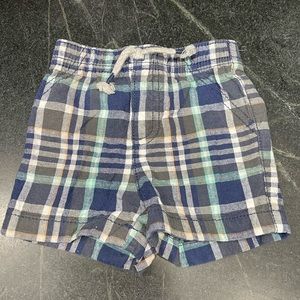 Blue & White Plaid Shorts Baby Boy Size 3 Months